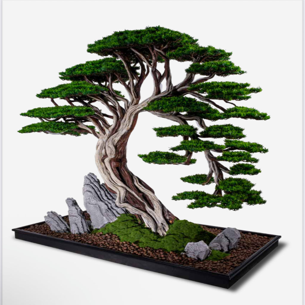 Luxury Artificial Bonsai Tree with Rock Base